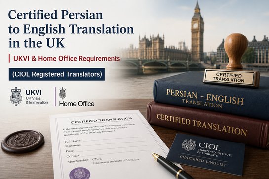 Certified Persian to English Translation in the UK | UKVI & Home Office Requirements (CIOL Registered Translators)